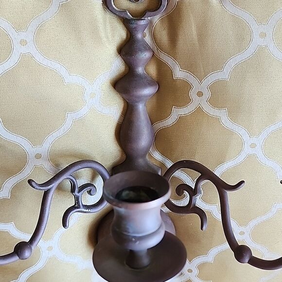 Vintage West Virginia Metal Crafters 3 Arm Sconce - Picture 10 of 13